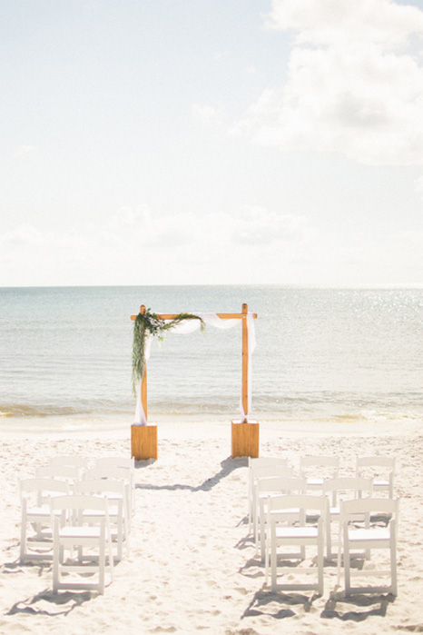 wedding ceremony set-up on the beach