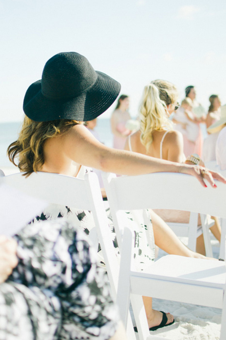 beach wedding guests