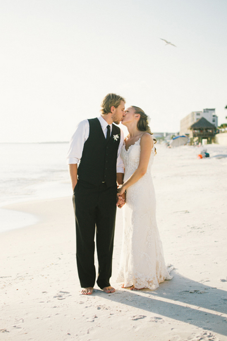 beach wedding portrait