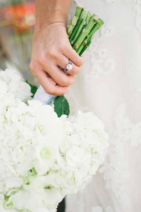 bride's white wedding bouquet