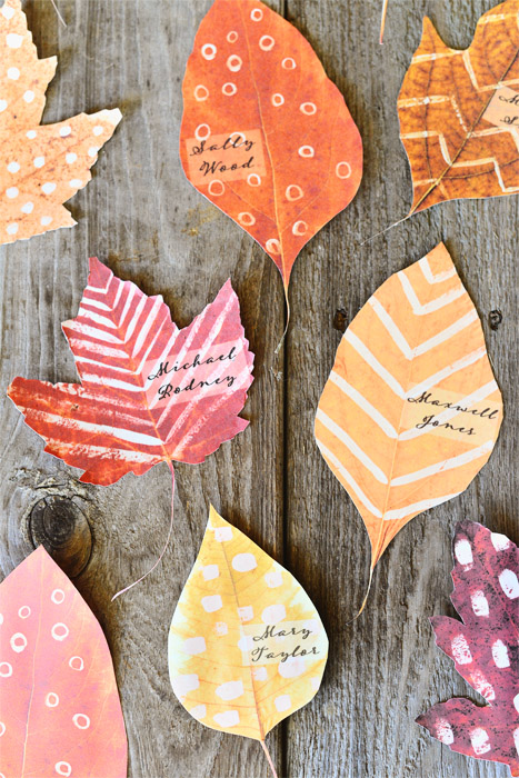 leaf place cards
