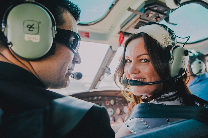 brie with helicopter headset