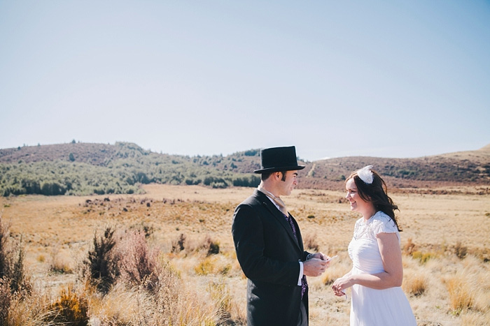 Mountain elopement ceremony