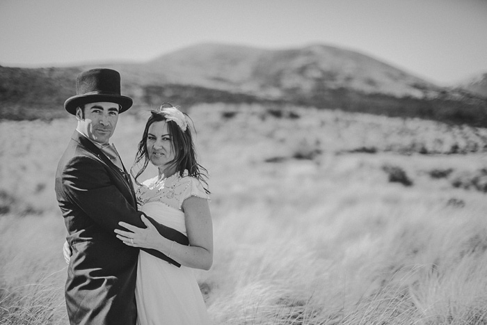 black and white wedding portrait