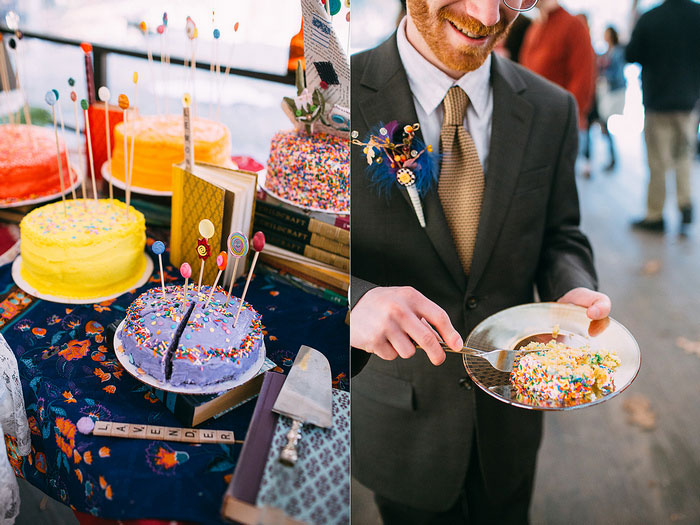 guest eating cake