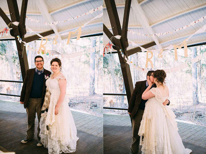 bride and groom at wedding reception