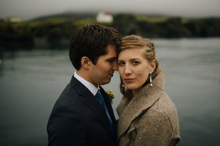 bride and groom in Iceland