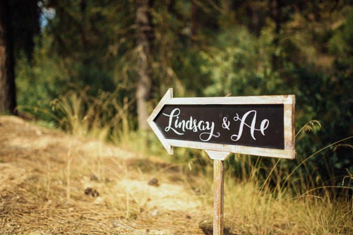 chalkboard wedding sign