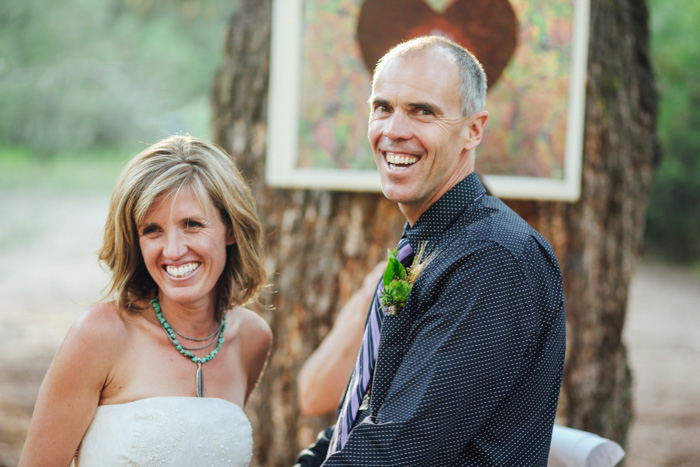 bride and groom at outdoor wedding ceremony