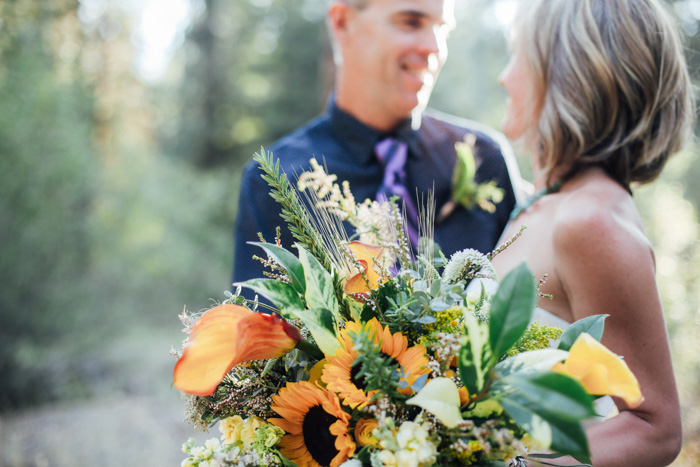 orange wedding bouquet