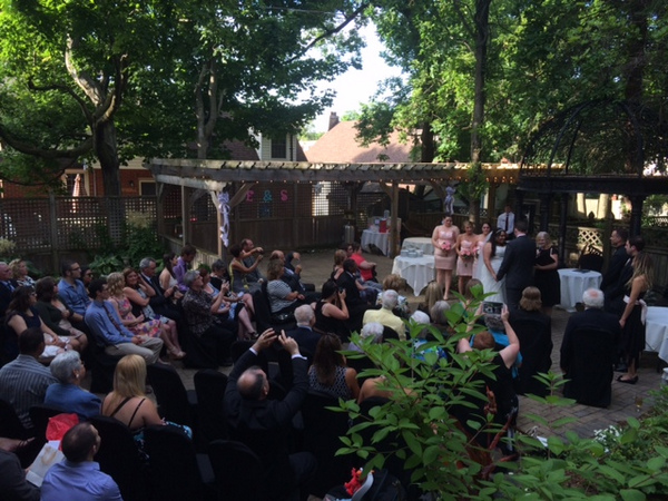 Courtyard Intimate Wedding Ceremony at the Idlewyld Inn - London Ontario