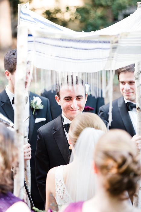 bride and groom under chuppah