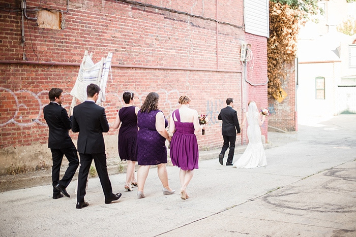 wedding procession down the street