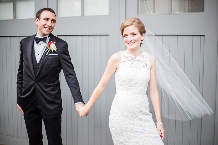 bride leading groom by hand