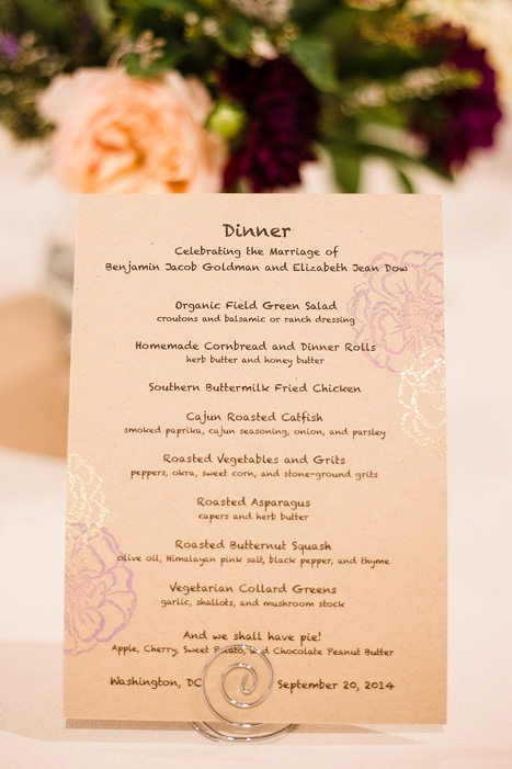 wedding menu