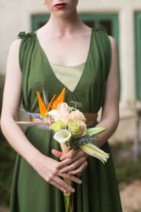 bridesmaid holding bouquet