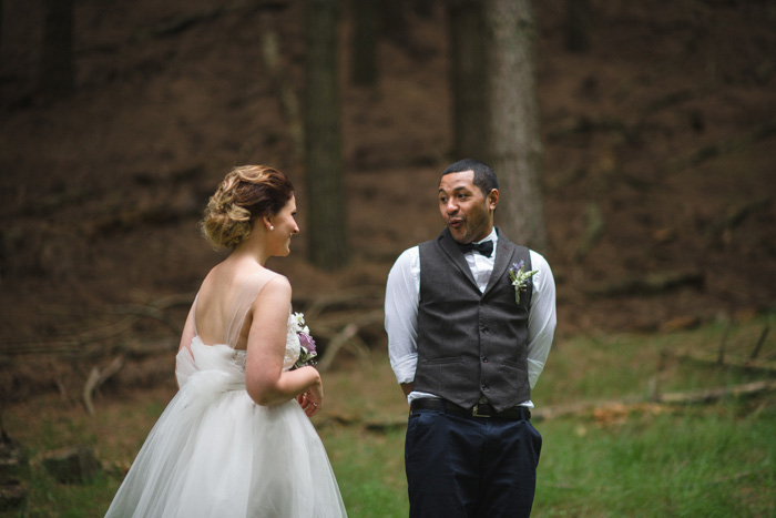 groom excited to see bride for first time