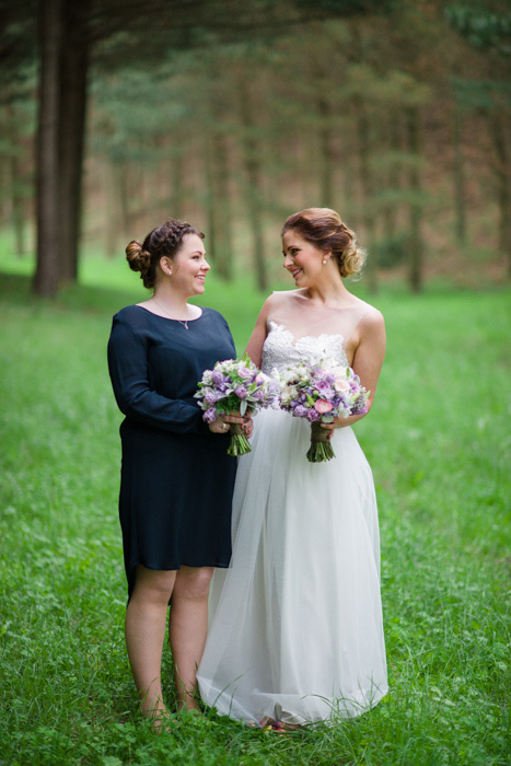 bride and maid of honor