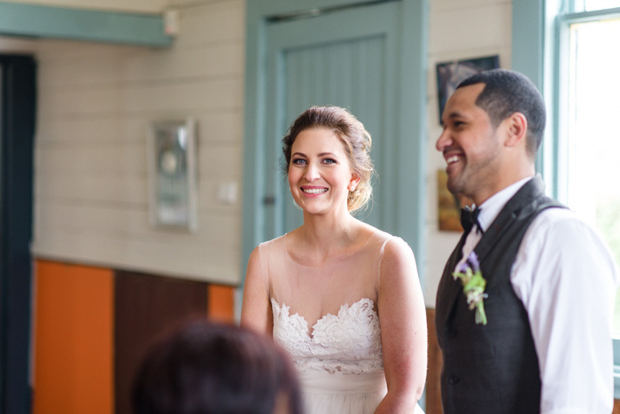 bride at wedding reception