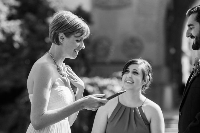 bride reading her vows