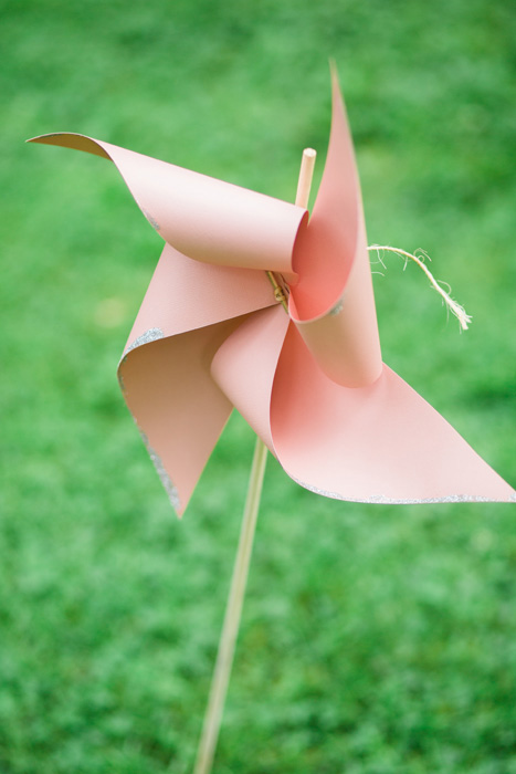 pink pinwheel on  stick