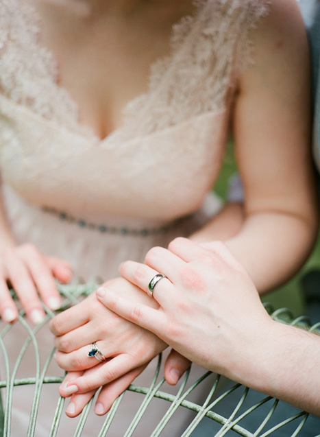 bride and groom with rings