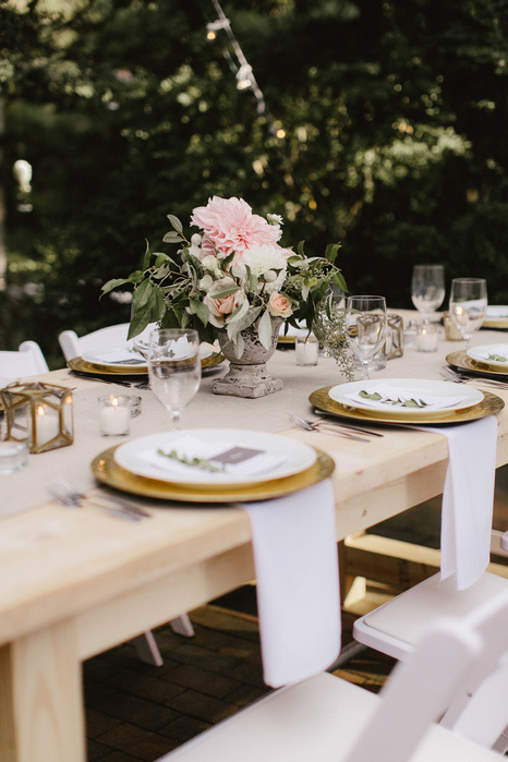 backyard wedding reception set-up