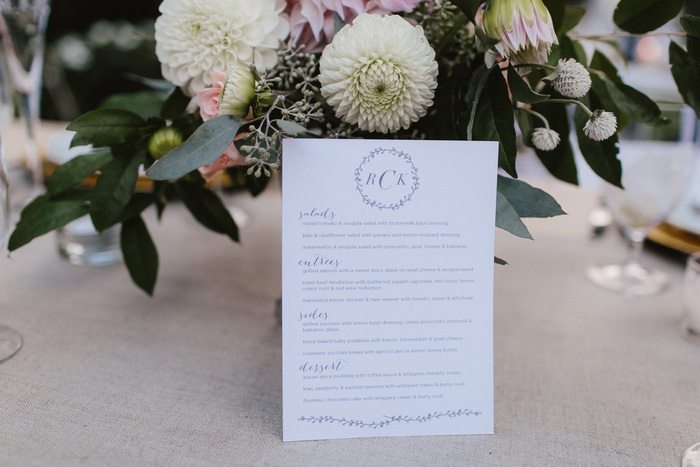 wedding menu