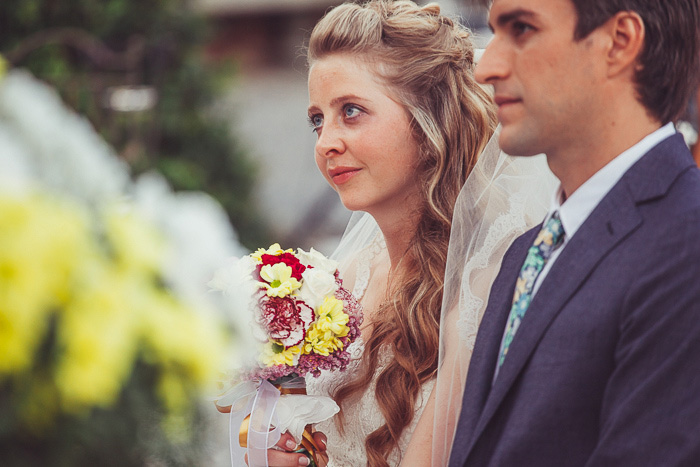 bride and groom at the altar