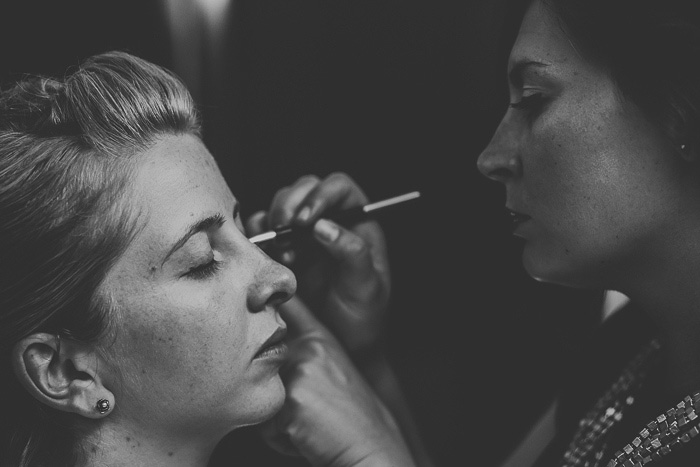 bride having her make-up done