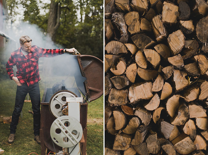 groom tending to barbecue