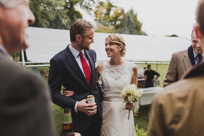 bride and groom at wedding reception