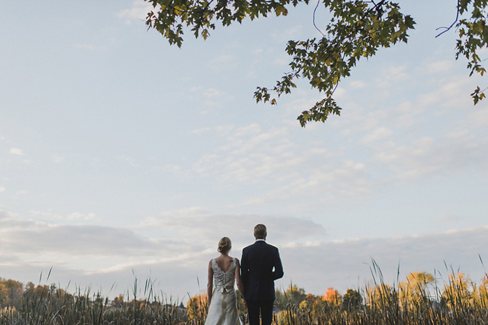 outdoor fall wedding portrait