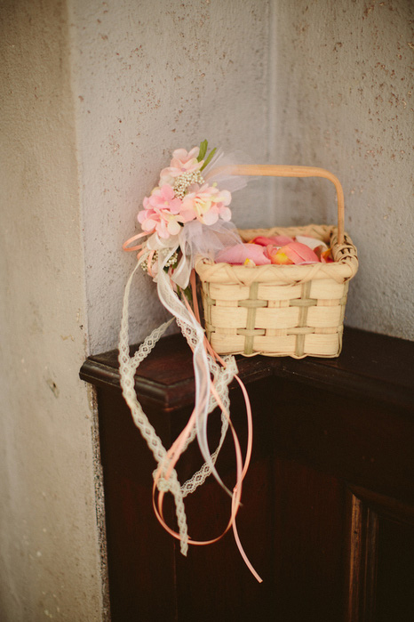 rose petals in basket