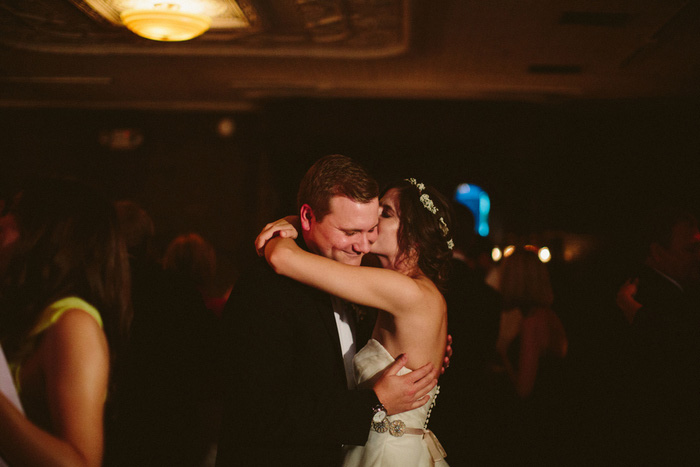 bride and groom dancing