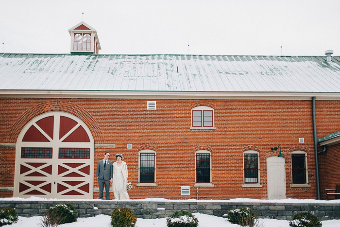 wedding portrait outside barn