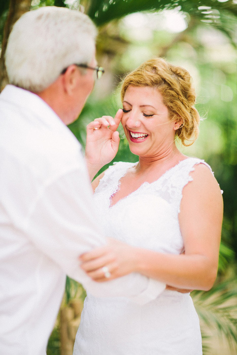 emotional bride with her father