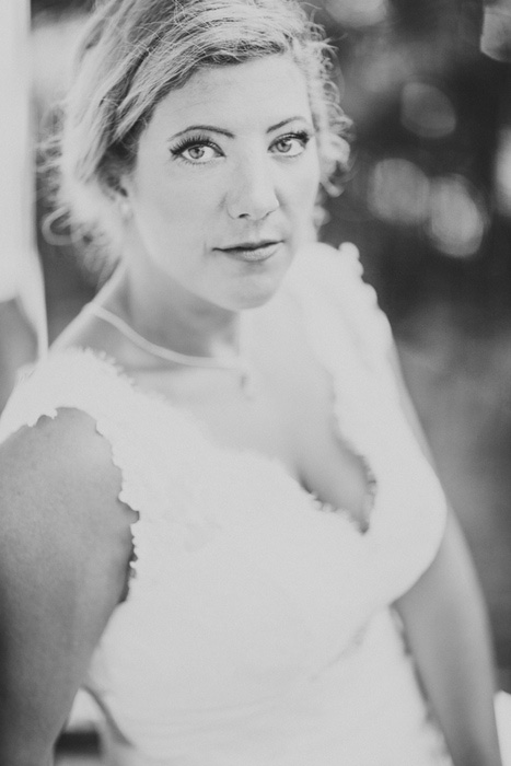 black and white bride portrait