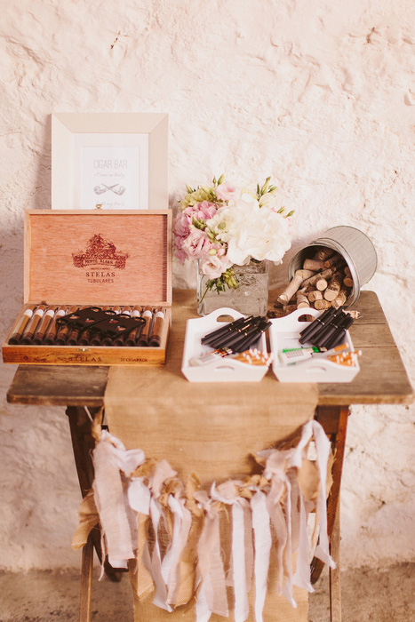 wedding cigar table