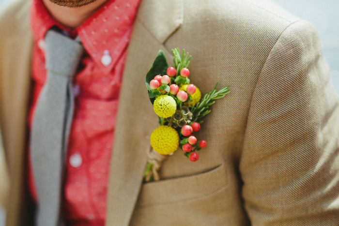 billy button boutonniere