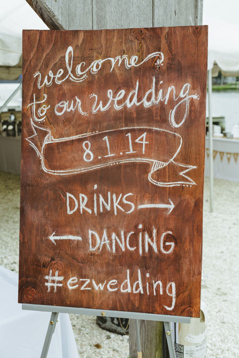 wooden wedding sign