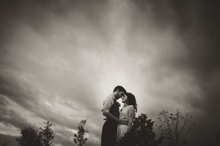 black and white wedding portrait