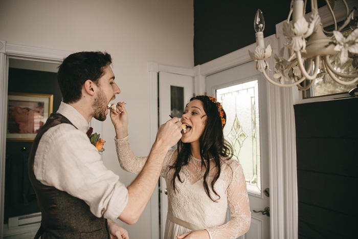 feeding each other cake