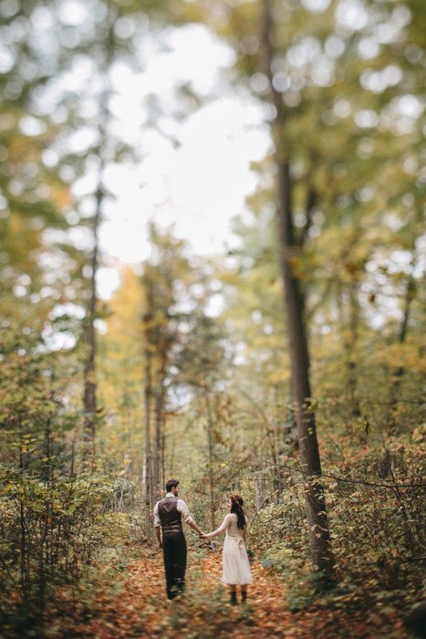 woodland wedding portrait