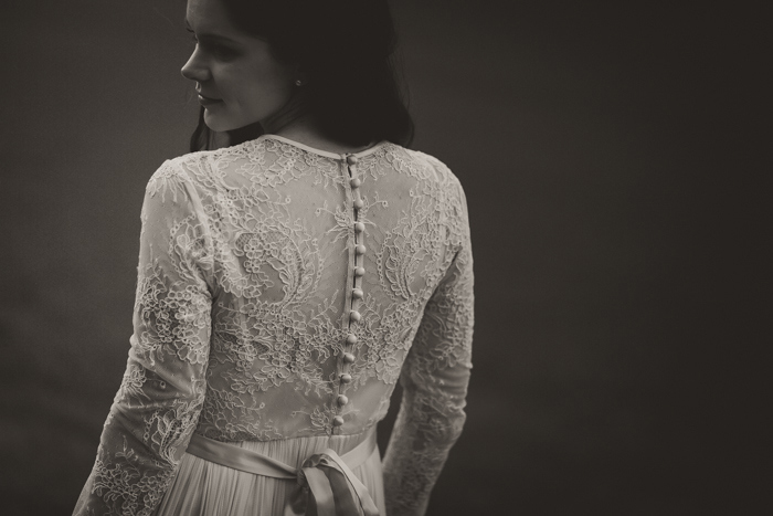 bride in lace dress