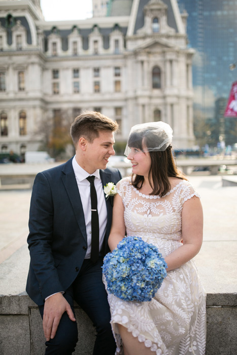 bride and groom in Philadelphia