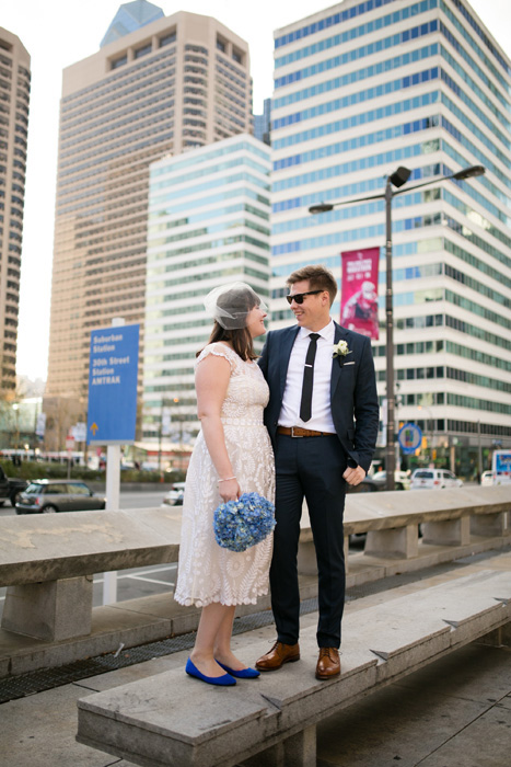 bride and groom portrait in Philadelphia