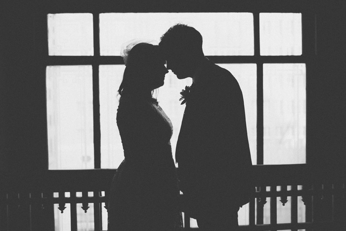 bride and groom silhouette