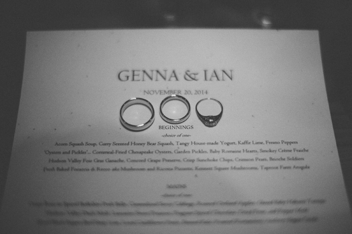 wedding rings on menu