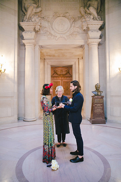 elopement ceremony in the rotunda at San Francisco City Hall